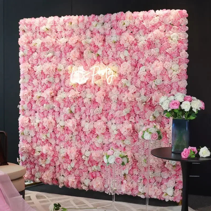 RUEESEECN 12Pcs Artificial Roses Wall Panel 3D Backdrop