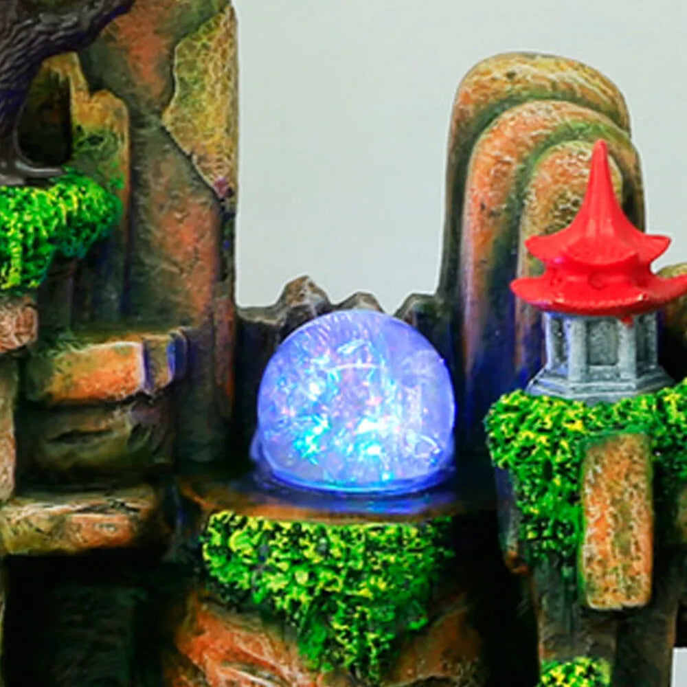 Hign-concerned Indoor LED Water Fountain With Mist Resin Rockery