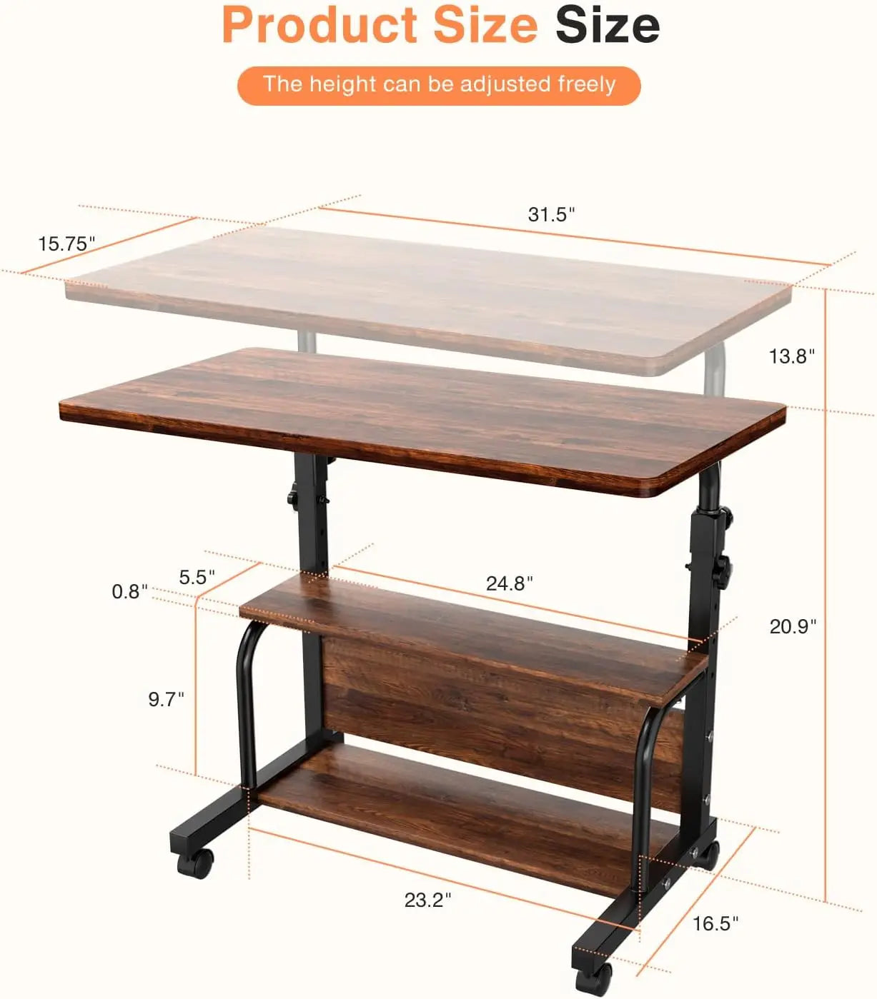 Laptop Desk Adjustable Desk Small Standing Home Office Desks for Small Spaces Portable Desks Table for Bedrooms