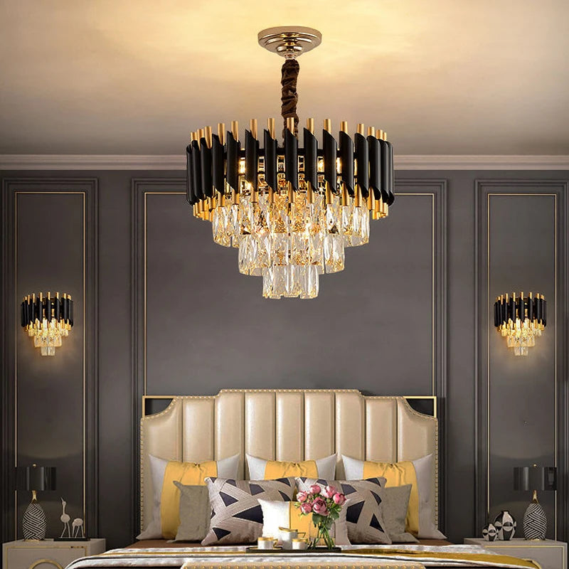 CHYMUIO LIGHT Modern Crystal LED Chandelier Pendant For Restaurant