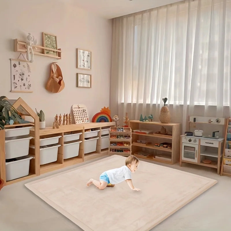 PaPaMat Memory Foam Playpen Mat Non-Slip Soft Velvet Kids Rug