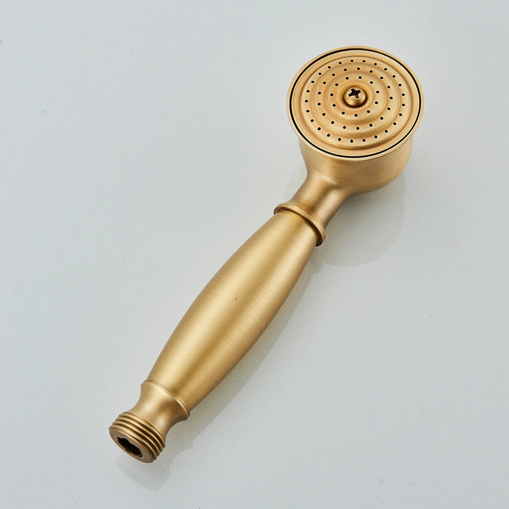 Quyanre Wall Mount Shower Faucets Set With Dual Knobs Handheld
