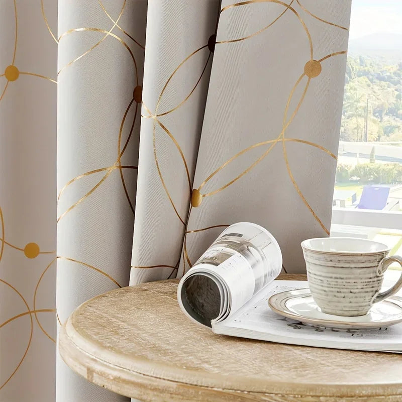 Zhejiang Golden Wave Circle Blackout Curtains Thermal Insulated Drapes