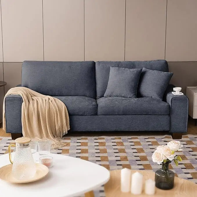 ZHUXIANG Modern Chenille Loveseat Sofa With Removable Cover