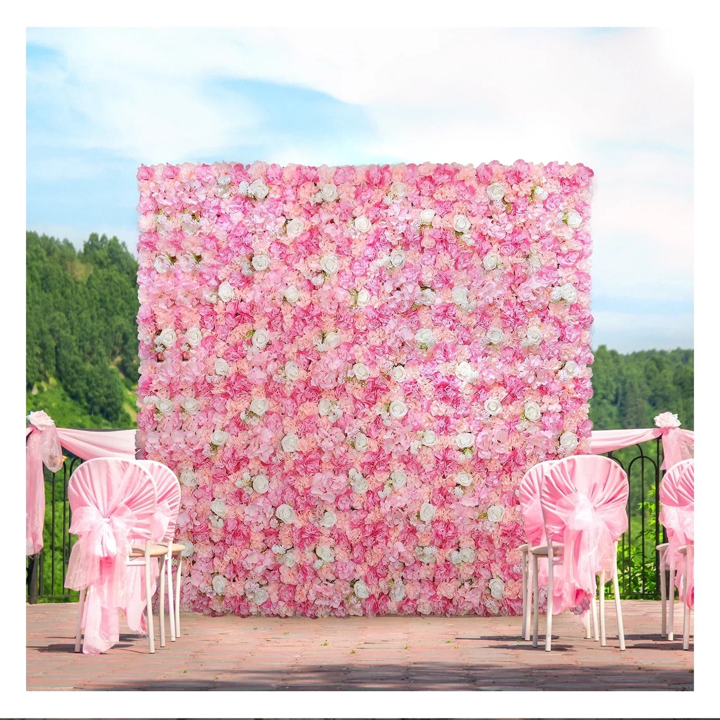 RUEESEECN 12Pcs Artificial Roses Wall Panel 3D Backdrop