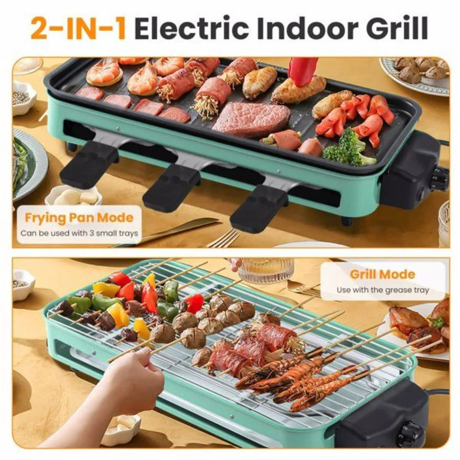 1500W Electric Indoor Grill 2 In 1 With Removable Plate