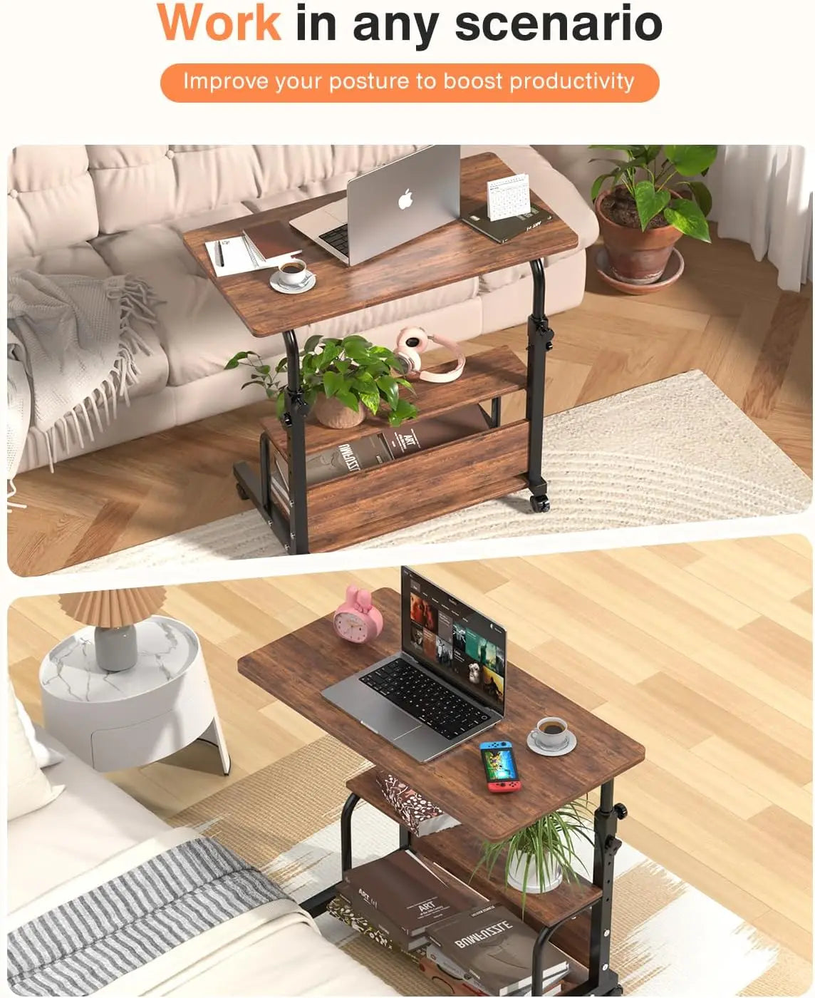 Laptop Desk Adjustable Desk Small Standing Home Office Desks for Small Spaces Portable Desks Table for Bedrooms