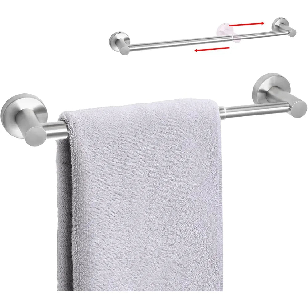 Adjustable Bathroom Towel Bar Wall Mounted Stainless Steel