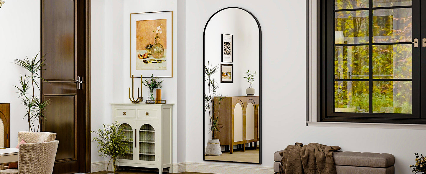 Harrispure Modern Full Length Glass Mirror With Aluminum Alloy Frame