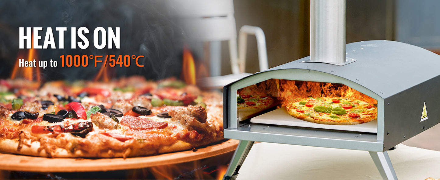 Outdoor Pizza Oven Charcoal Fired Grill Portable Stainless Steel