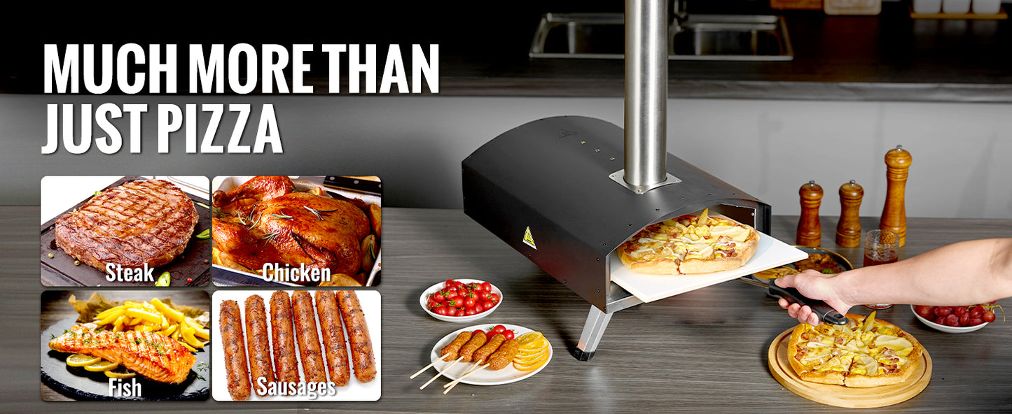 Outdoor Pizza Oven Charcoal Fired Grill Portable Stainless Steel