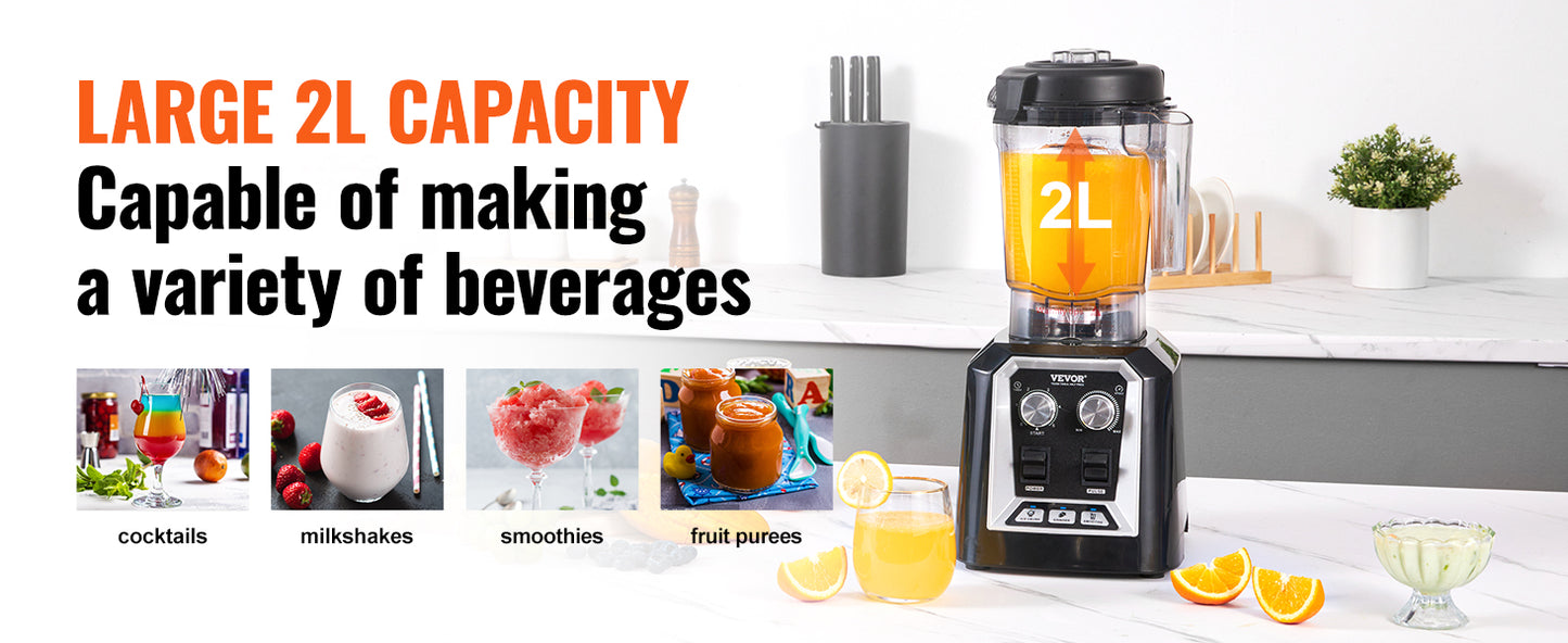 SucceBuy Stainless Steel Countertop Blender Professional For Home Kitchen