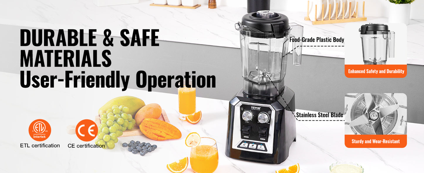 SucceBuy Stainless Steel Countertop Blender Professional For Home Kitchen